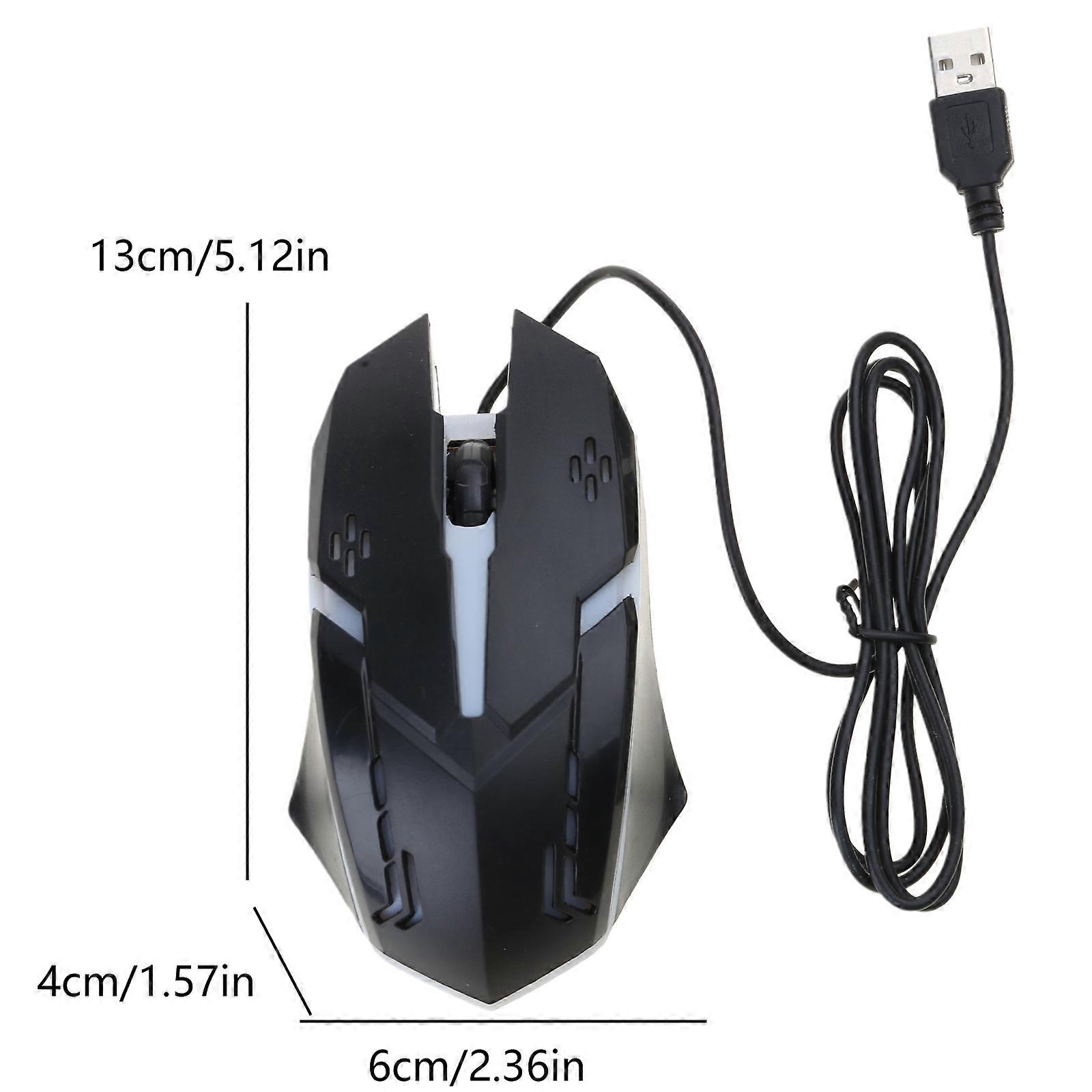 Ergonomic Wired Gaming Mouse Button LED 1000 DPI USB Computer Mouse With Backlight For PC Laptop Gamer Mice S1 Silent  White