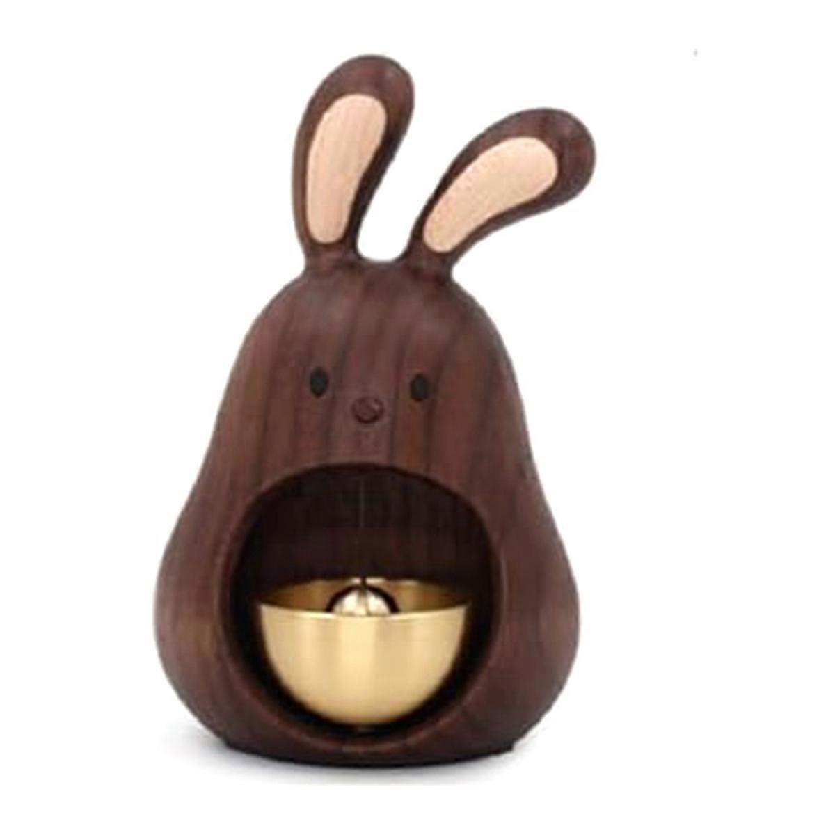 Cloche décorative en bois, cloche suspendue en forme de lapin, B