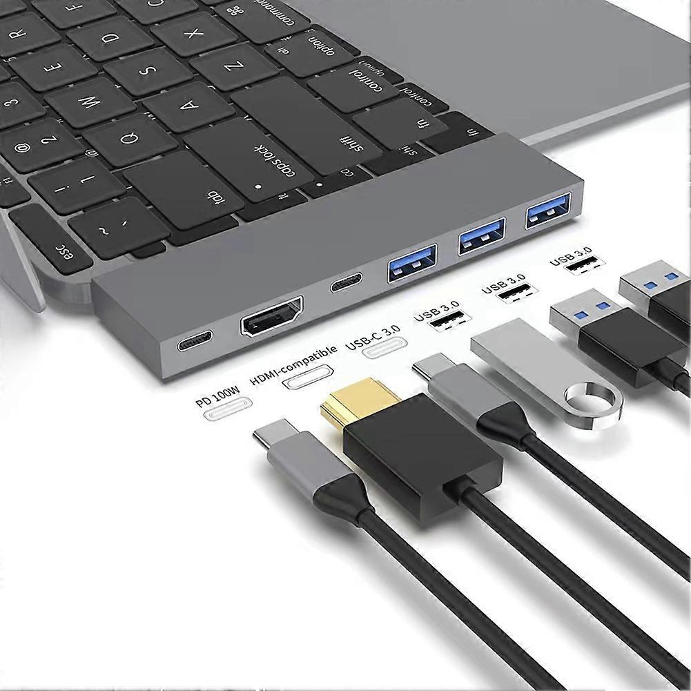 USB C Docking Station,6-In-1 Type C Hub, PD100W, for Laptops, Tablets