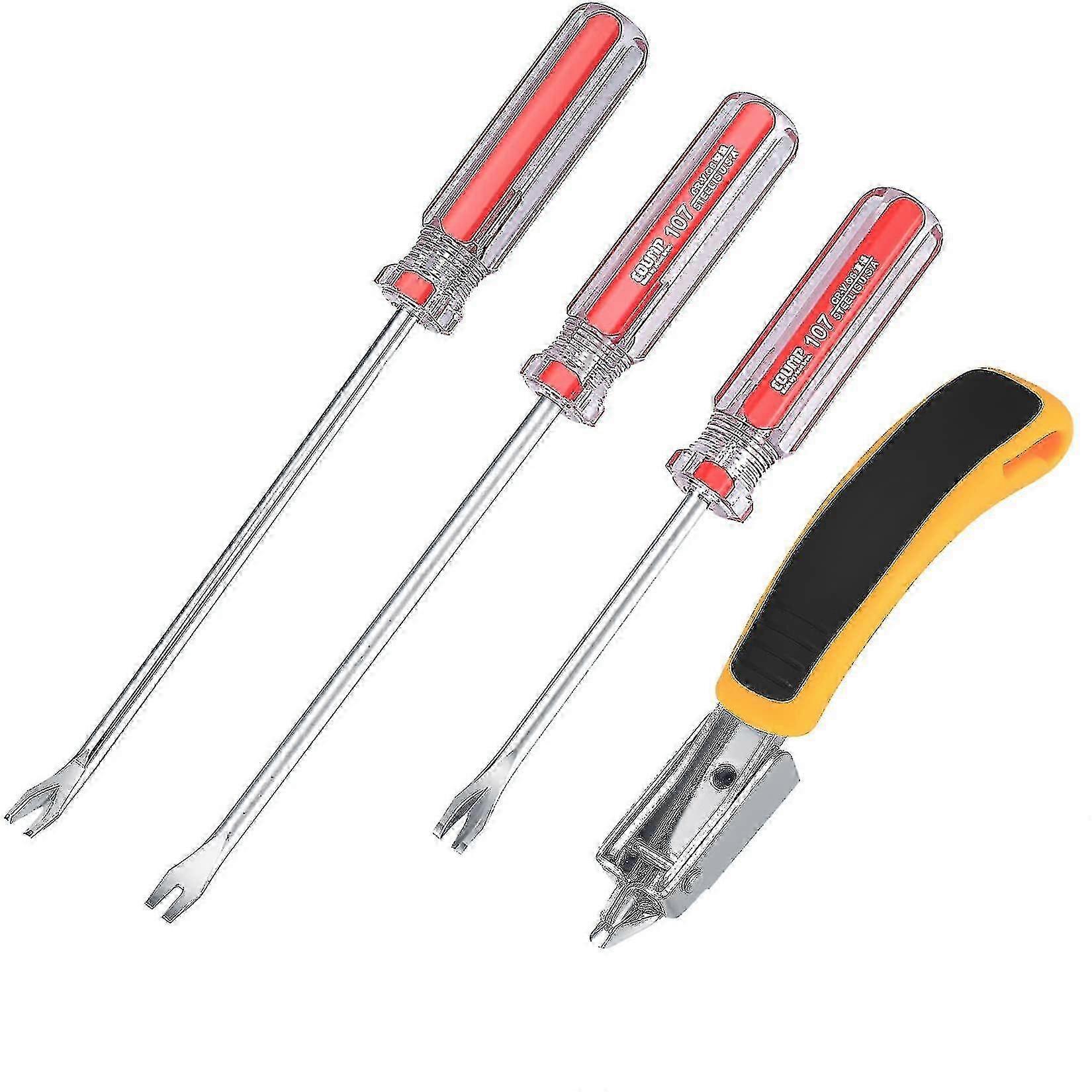 Heavy Duty Upholstery Staple & Tack Remover Tool Set, Nail Rivet Puller