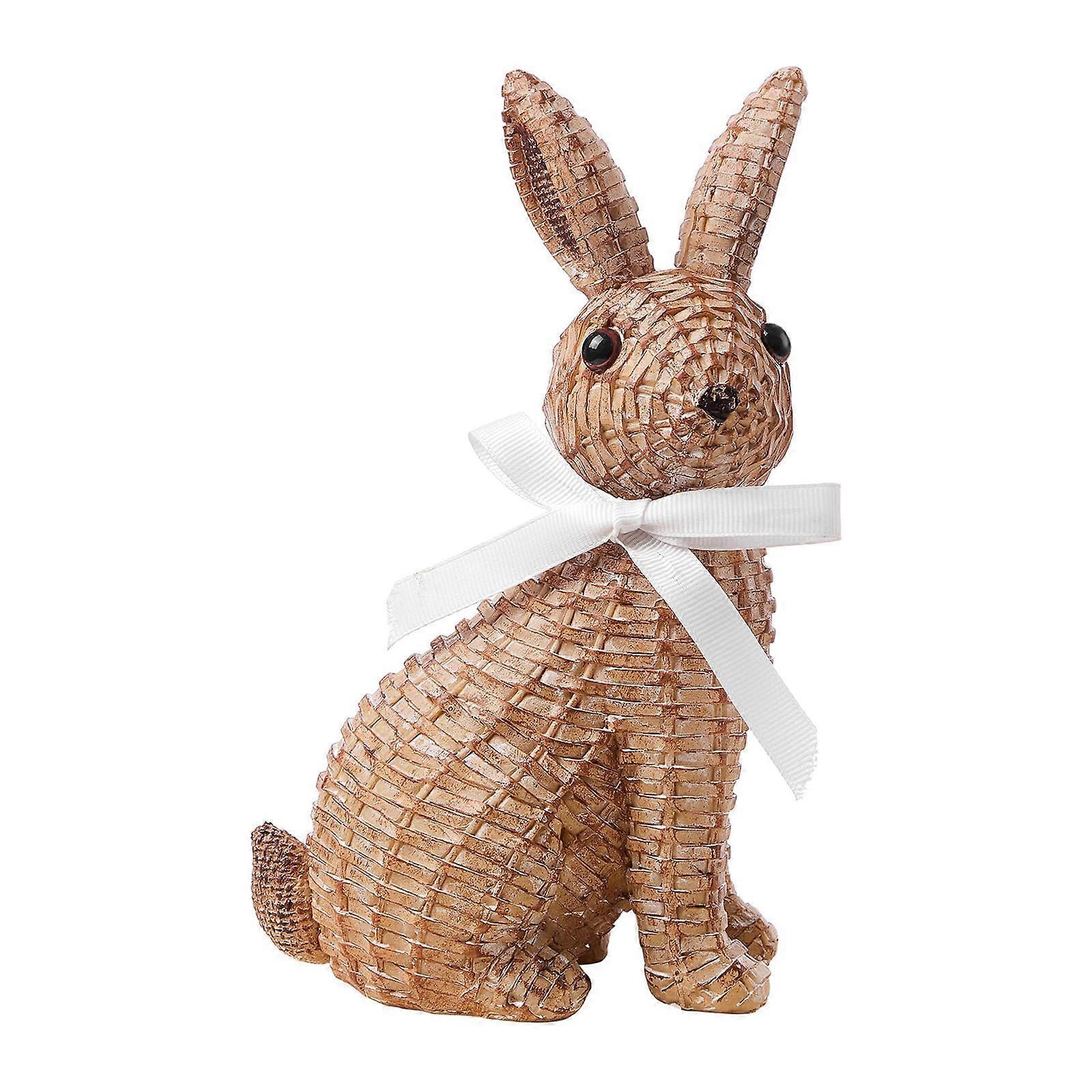 Large Brown Sitting Bunny Statue Easter Table Decoration Spring Indoor Home Decor