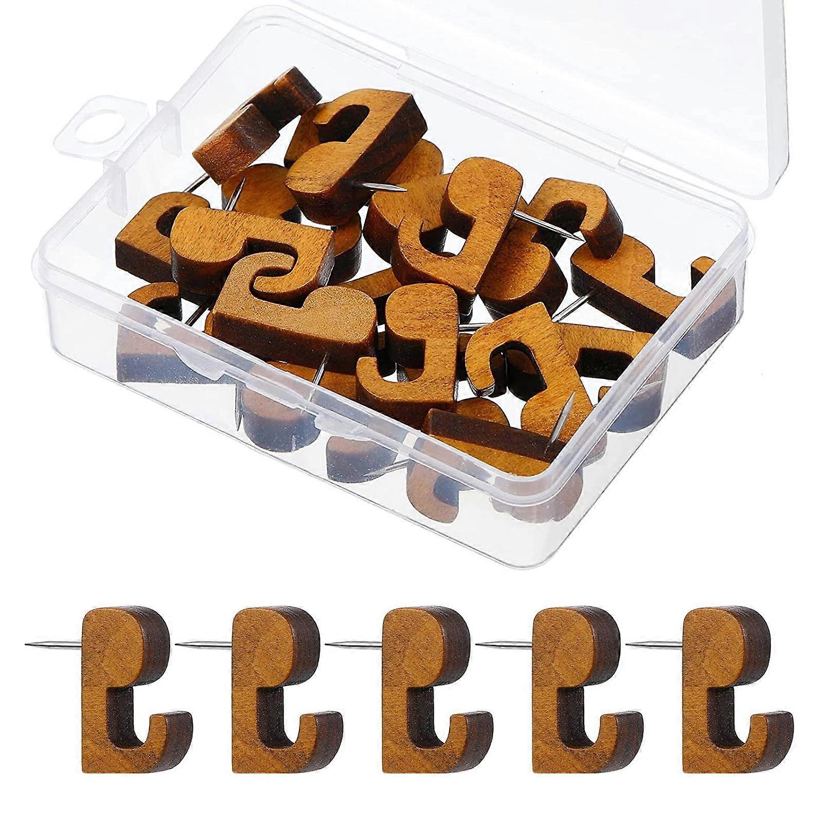 20/40Pcs Decorative Thumb Tacks Replacement Push Pin Hanger Wood Push Pins Hook for Bulletin Board or Wall Map Multicolor
