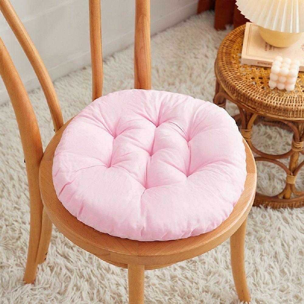 PCS,PINK)Round thick cushion, solid color brushed Korean fabric
