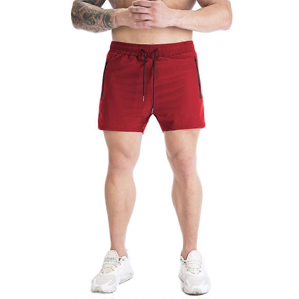Herre Shorts Forår Sommer Hurtigtørrende Fritid Simpel Løs Åndbart Helfarve Fitness Løb Sport WR XL