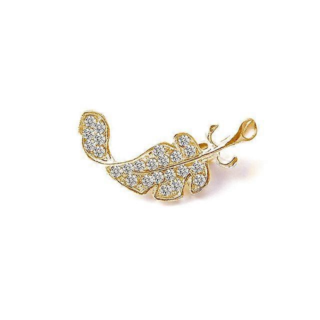 All -Match Exquisite High -End Small Jewelry Sweet Rhinestone Leaf Brooch Unisex Pin
