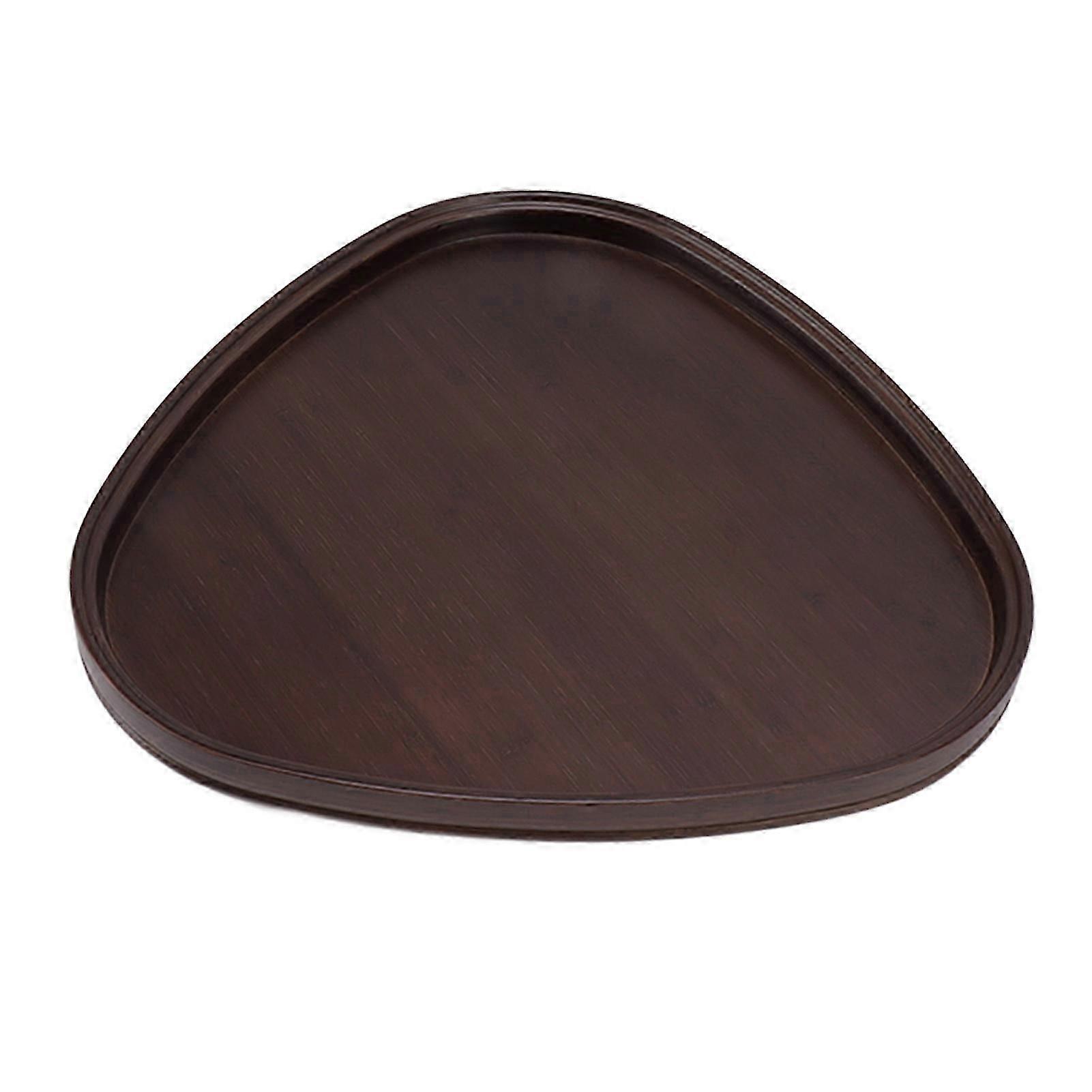 Wood Serving Sturdy Bamboo Simple Elegant Triangular Multifunction Wooden Tea Tray for Cafe Office Dining Table