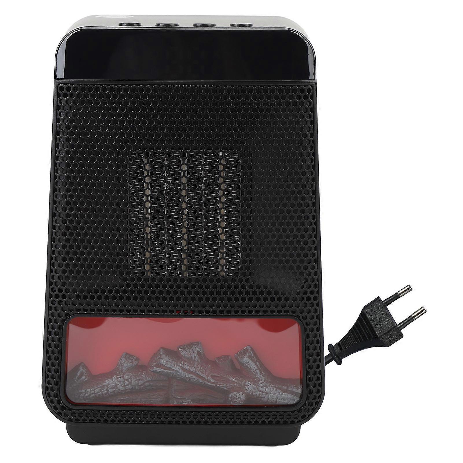 3D Flame Space Heater 4 Gears Timing Desktop Fast Heating PTC Ceramic Heater for Bedroom Office
