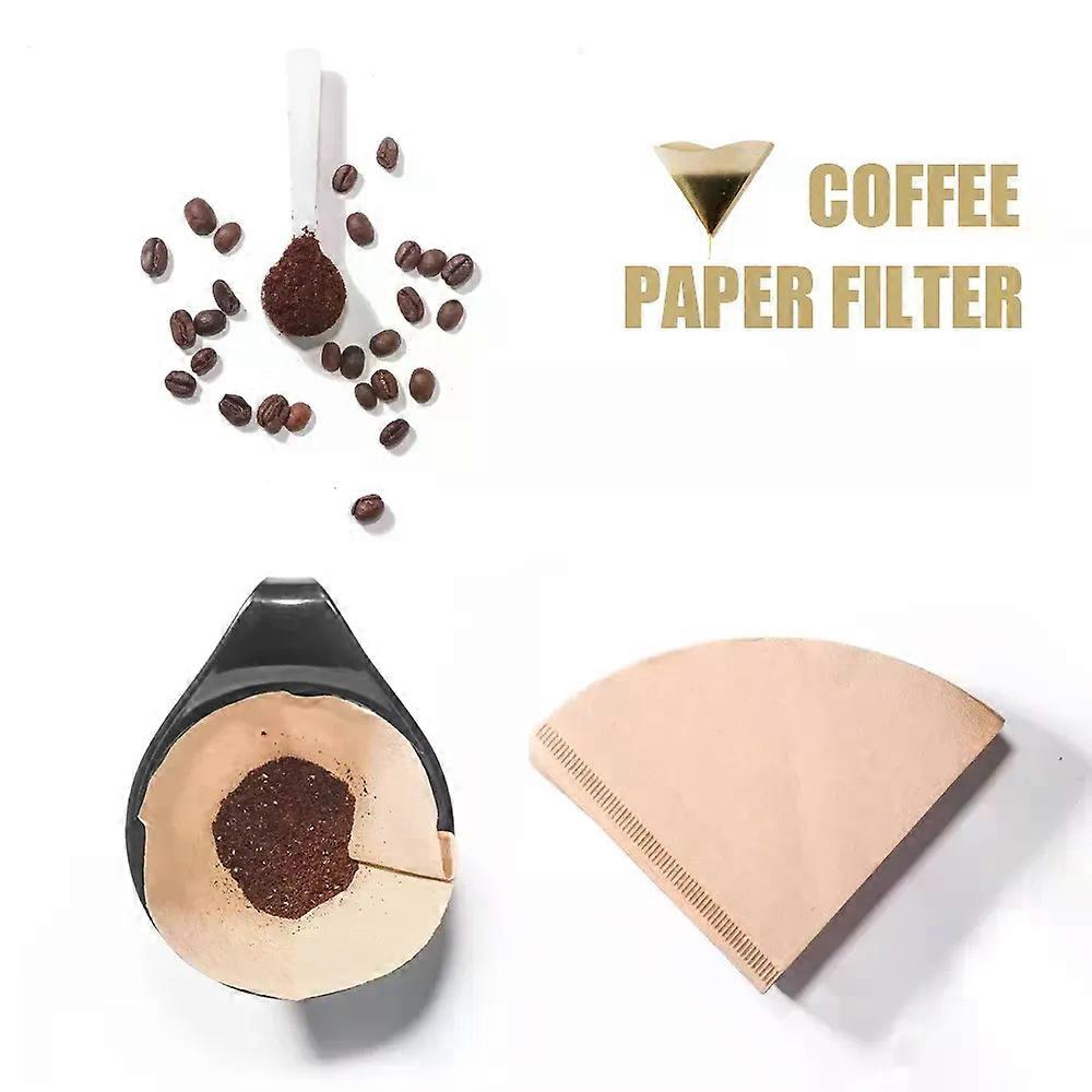 RECAFIMIL Coffee Filter Paper Count Disposable Coffer Filters Natural Cone V-Shaped Unbleached Filter compatible for V.60 Coffee Dripper