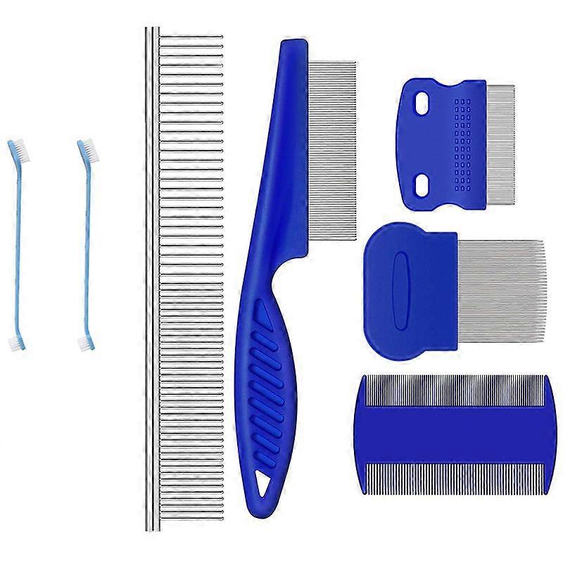 7 Pieces Tear Stain Remover Comb Double-Sided Dog Eye Comb Brush Dog Combs Double Head Comb Multipurpose Tool