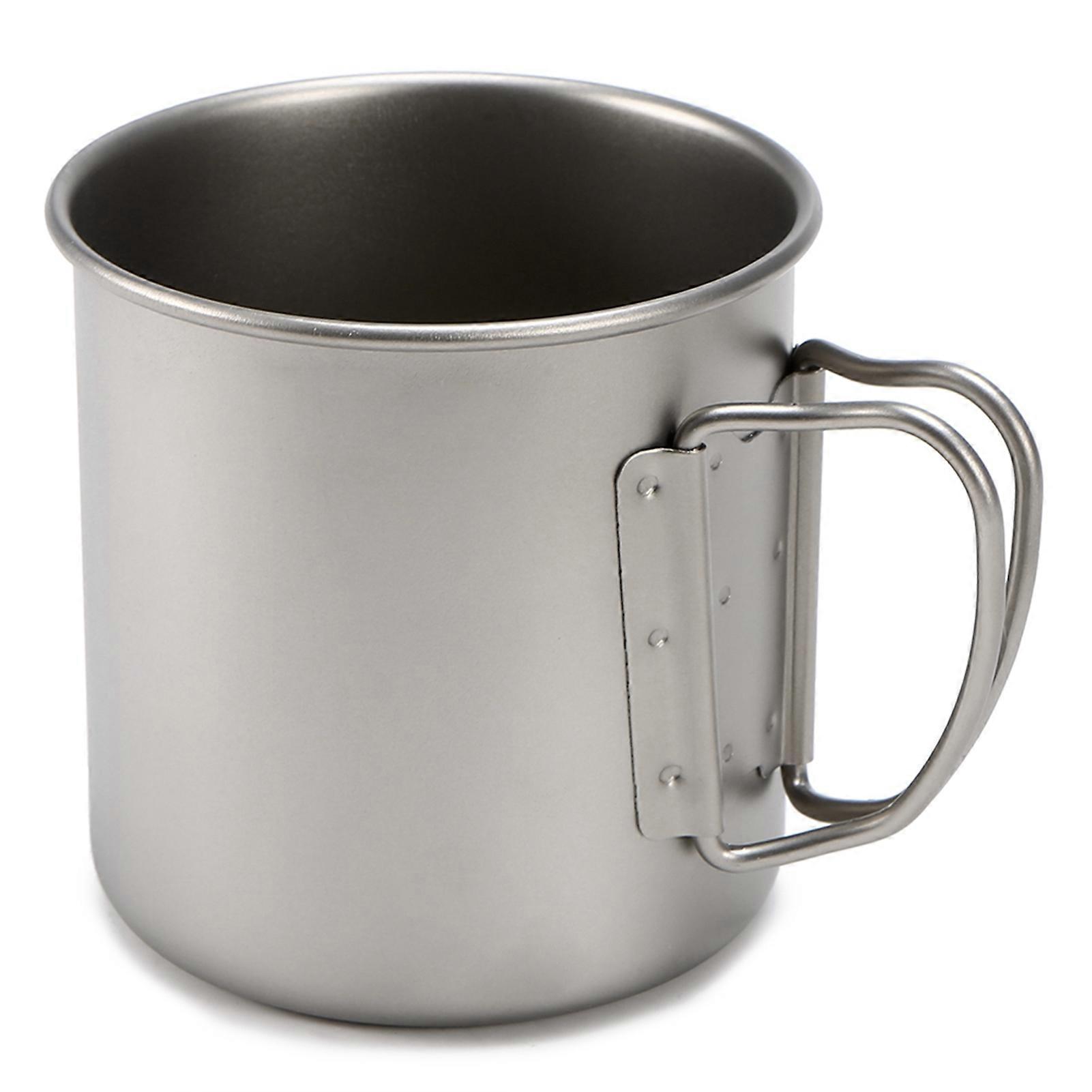 Ultralight Titanium Cup Outdoor Portable Mug Camping Picnic Water Cup with Foldable Handle 300ml / 400ml / 450ml / 750ml