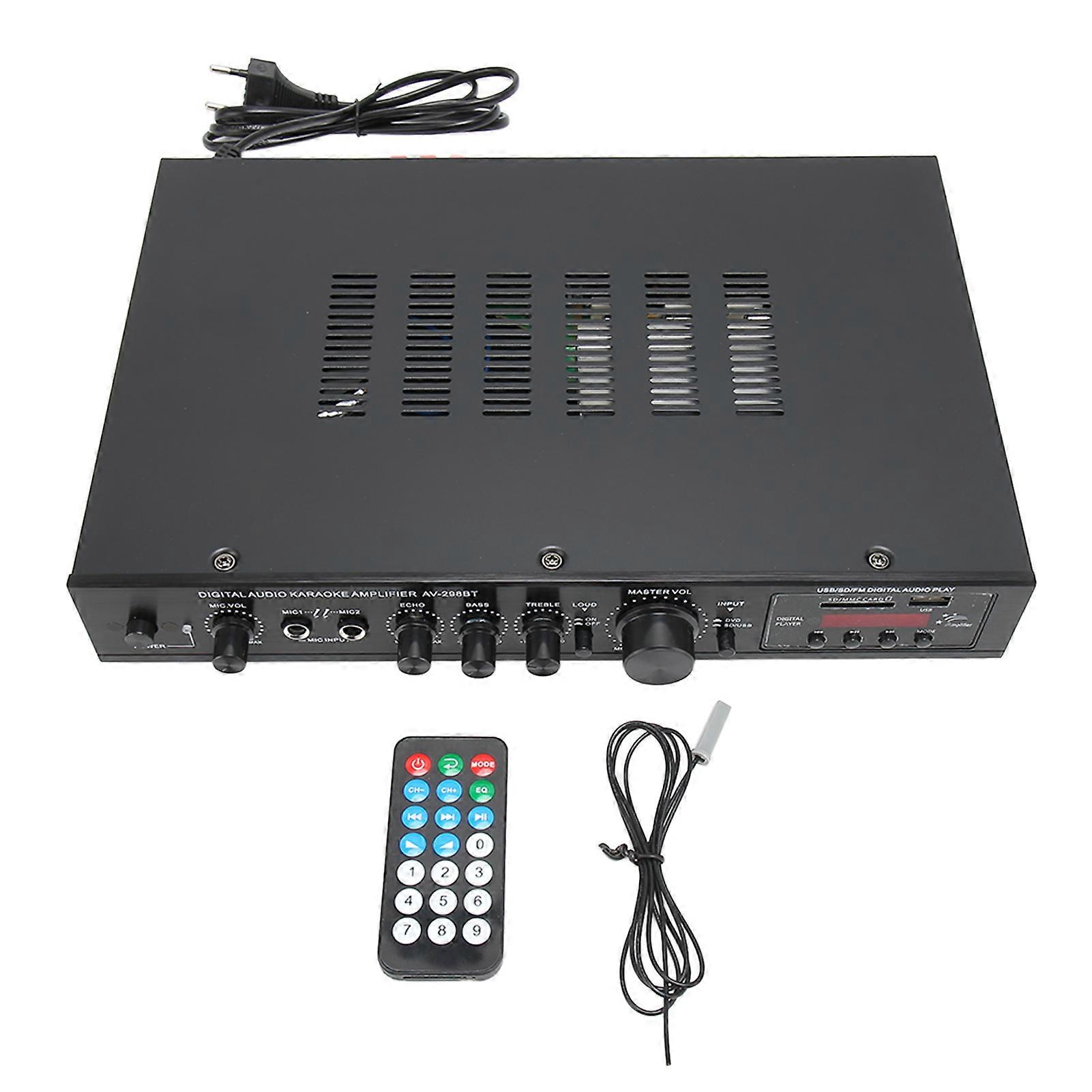 Bluetooth Digital Stereo 5 Channel High Power Amplifier with Remote Control for Home Theater Speakers Black