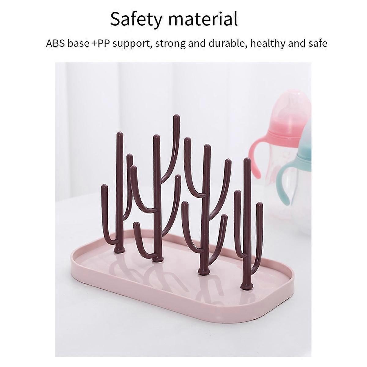 Baby Bottle Cleaning Dryer Drainer Storage Drying Rack Gray