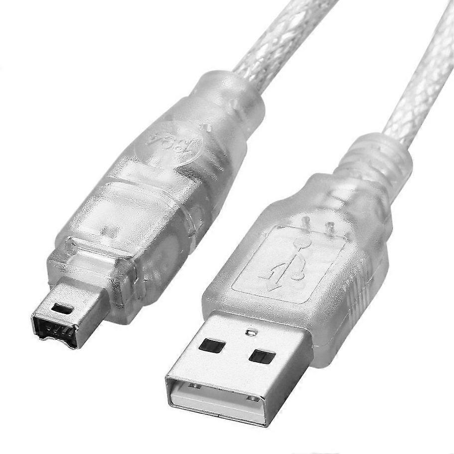 USB 2.0 Uros-Firewire iEEE 1394 4-nastainen urospuolinen iLink-kaapeli, pituus: 1,2m