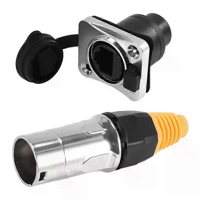AA58 IP67 Network RJ45 Waterproof Connectors / Ethernet RJ45 Waterproof Plug + Waterproof Socket for Outdoor Ethernet