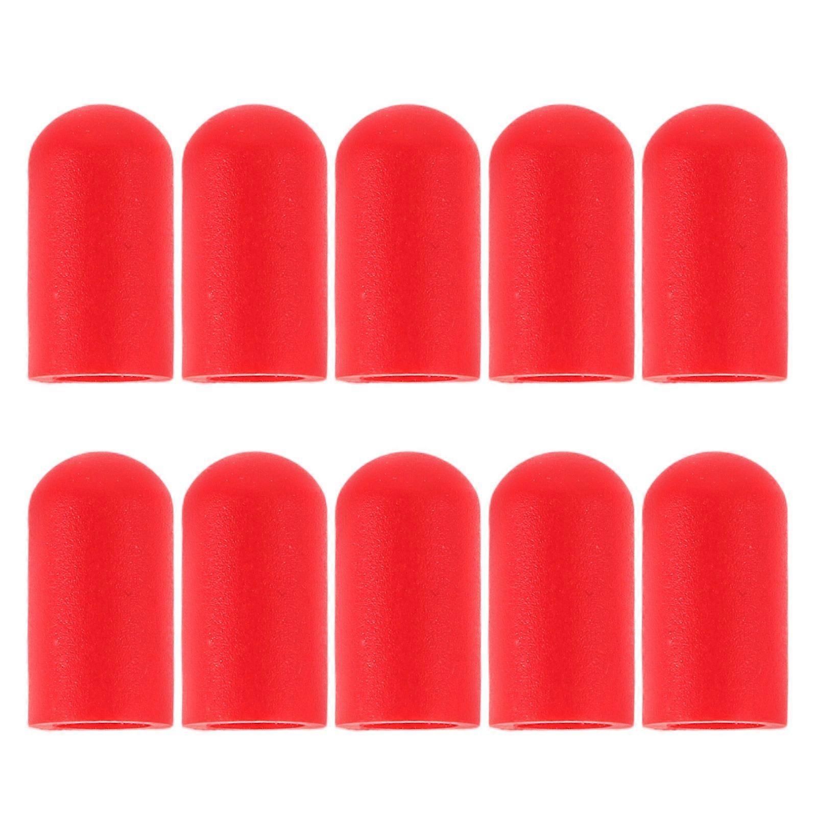 10pcs Drum Stick Silent Tip Drum Quiet Sticks Mute Dampener Accessory Practice Percussion Tips Replacement Practice Tips Red