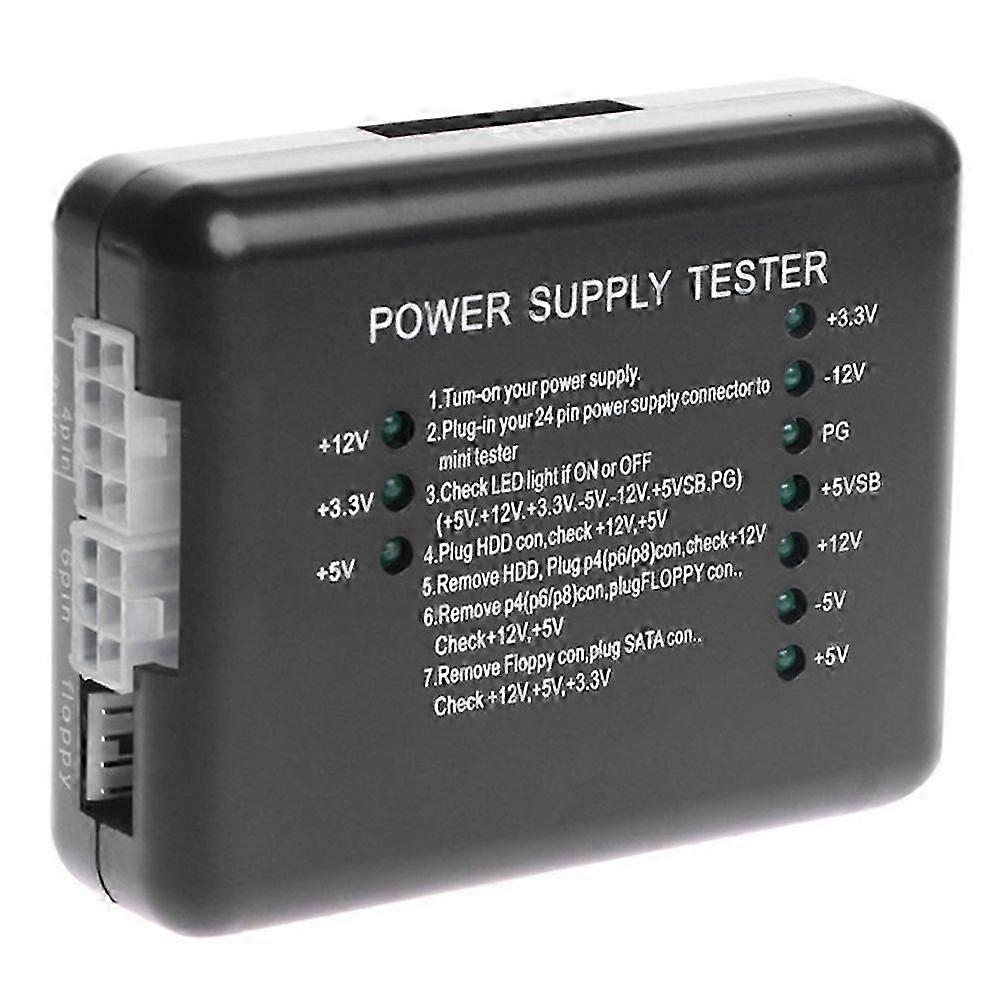 PC 20 24 Pin Power Supply Tester Checker LED for PSU ATX SATA HDD Meter Measuring 12V 5V 3.3V