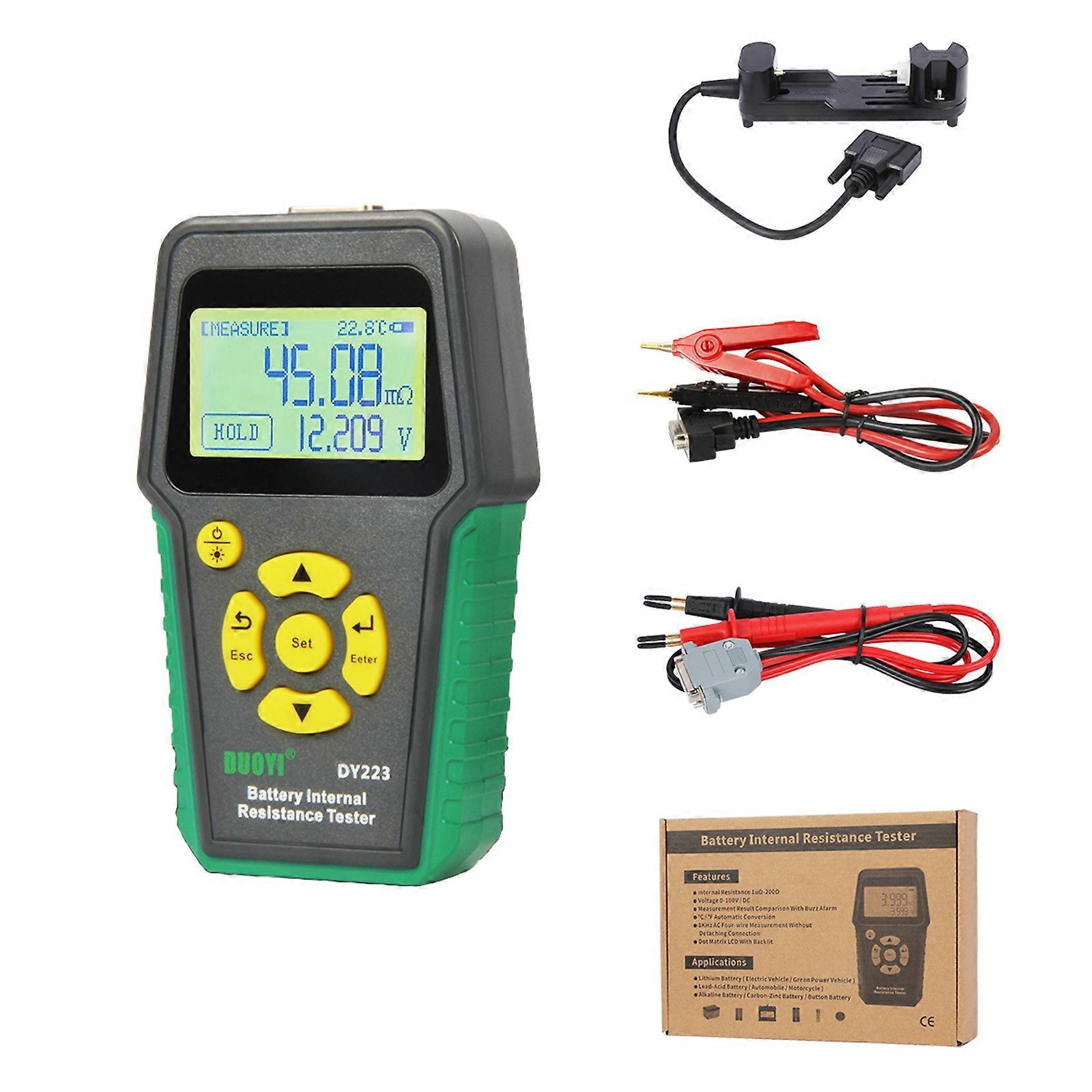Battery Internal Resistance Tester 4-Wire Kelvins Testing Lead acid/Nickel cadmiums/Lithium/Alkalines Batteries Tools Multicolor