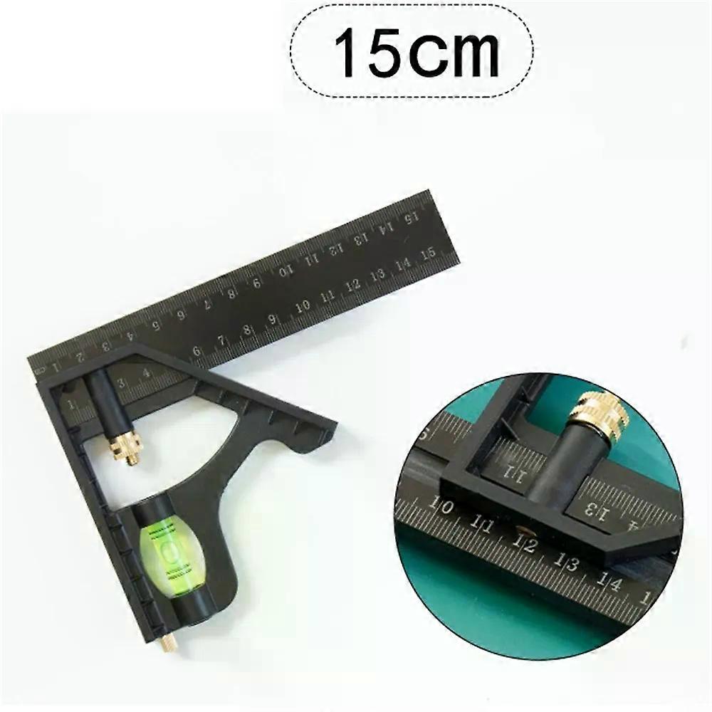 15/20/25cm Adjustable Combination Right Angle Ruler 45 / 90 Degree with Bubble Level Gauge Measuring Tools levelling instrument