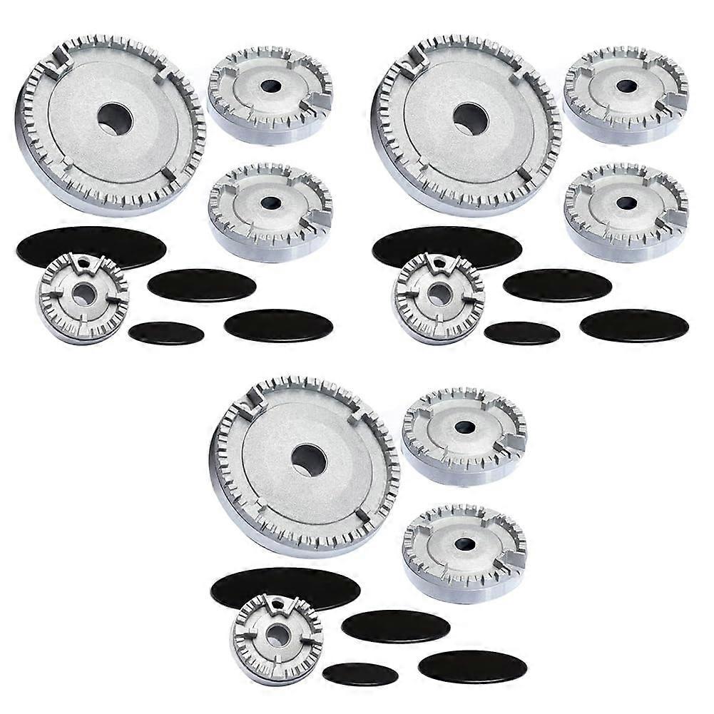 3 x Stove Hat Set, Improved Stove Lid for Gas Burners, Fits Most Gas Stove Burners, Durable Flame Cap, Model Ref: 8452