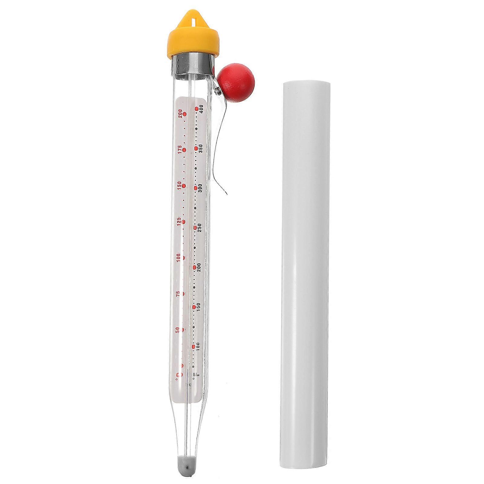 Professional Glass Candy Thermometer for Deep Frying, Baking, and Beverages – High Temperature, Easy to Use Kitchen Tool with Clip