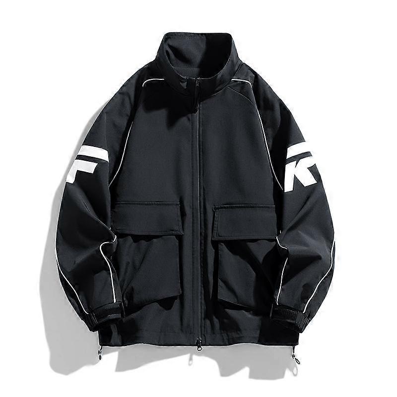 Spring Autumn Men and Women Stand Collar Windstorm Jacket Hong Kong Fashion Brand Ins New Casual Loose Niche Jacket