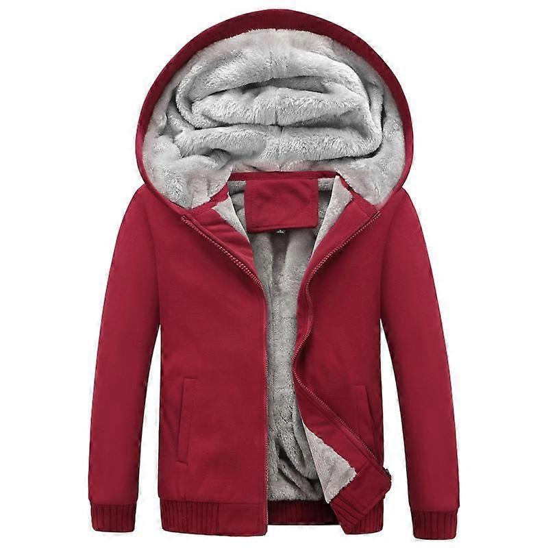 Men's Plush Lined Padded Padded Hooded Sweatshirt Cardigan Warm Jacket Models