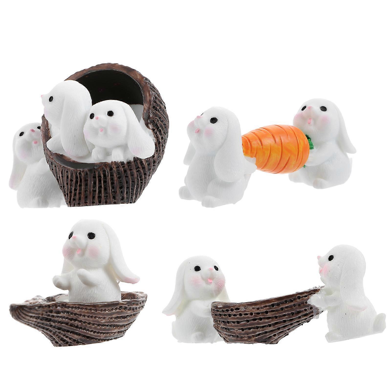Lifelike Rabbit Crafts, Resin Decor for Micro Landscaping Enthusiasts