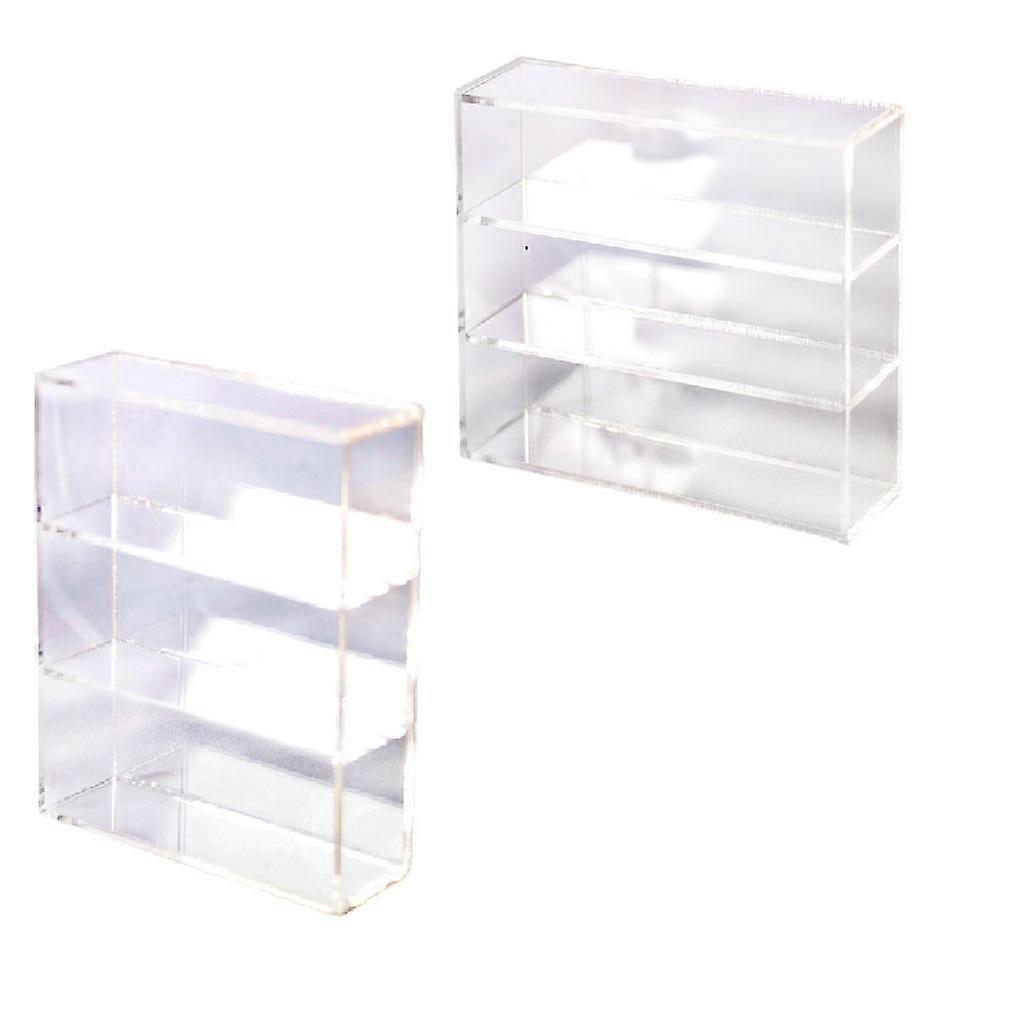 2個1/12 1/6ドールハウスケーキキャビネット小さな工芸品の装飾のためのシミュレーション