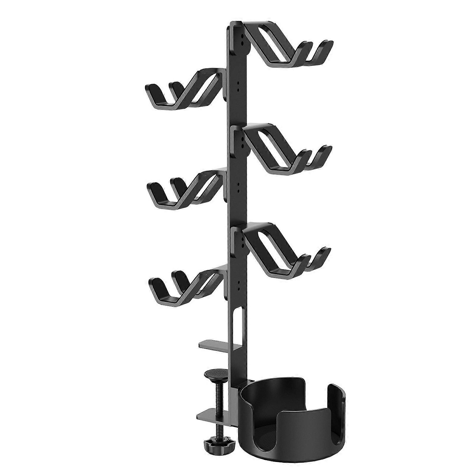 Space Saving 3 Layer Clamp On Desk Organizers not Slip strong Metal Frame Simple Installation for Controllers Headsets