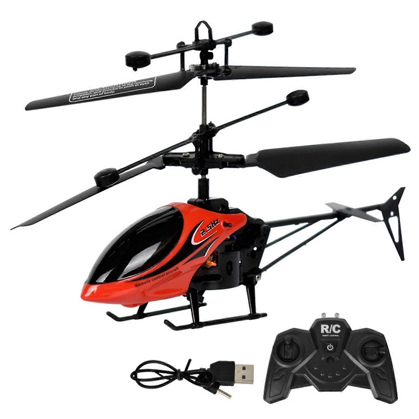 RC Helicopter, crash-resistant, USB rechargeable, kids toy, red