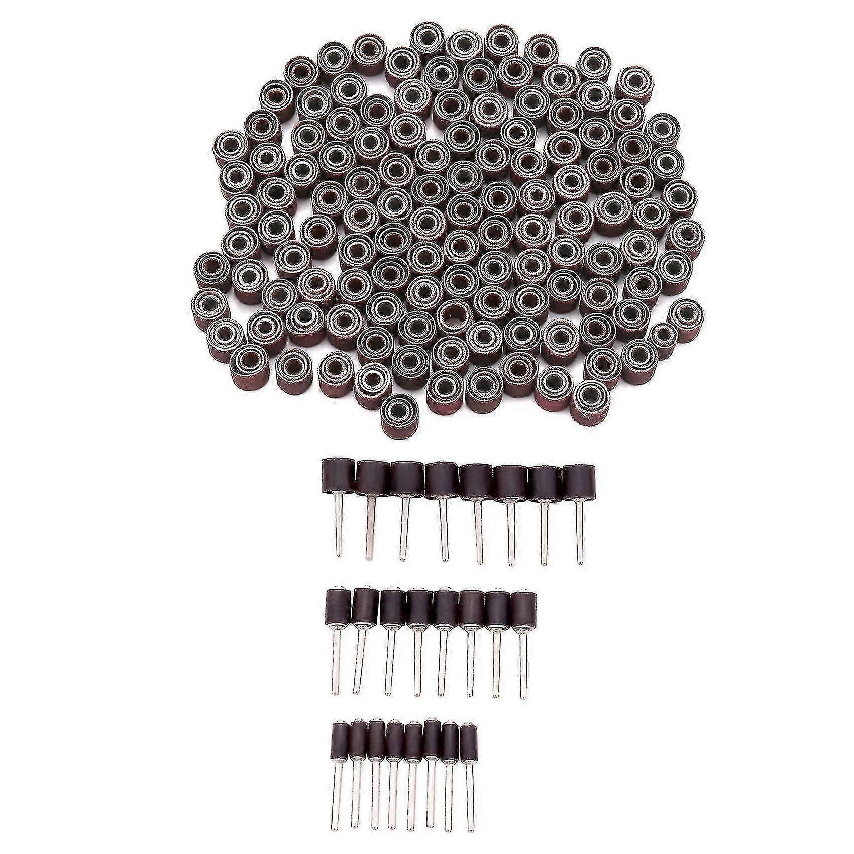 384Pc Drum Sander Set w/ 360 Sanding Bands & 24 Mandrels - Reddish Brown