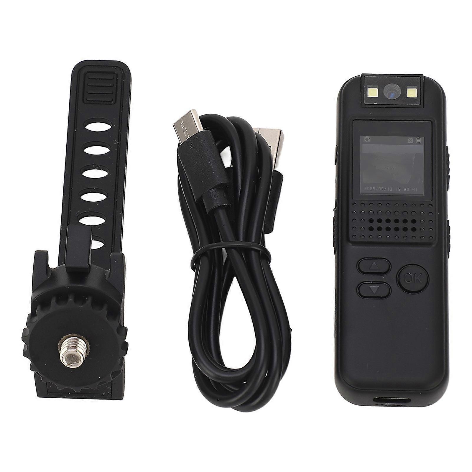 Body Cam,1920x1080p Hd Video Portable Personal Security Sport Dv Camera with 180 Degree Rotatable Lens 240x240in Color Display for Selfie Stick,