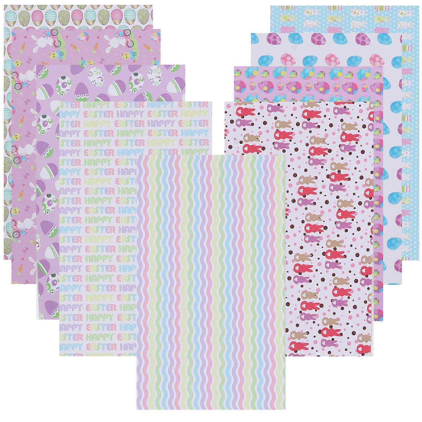 Diy Craft Leather Sheets Easter Theme Cuttable Sewing Leather Assorted Color 12.97X7.86X0.04In 9Sheets