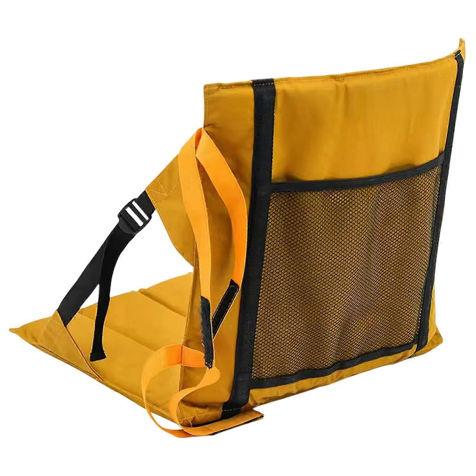Portable Stadium Seat with Back Support for Fishing and Festivals, Lightweight Waterproof Design with Adjustable Straps