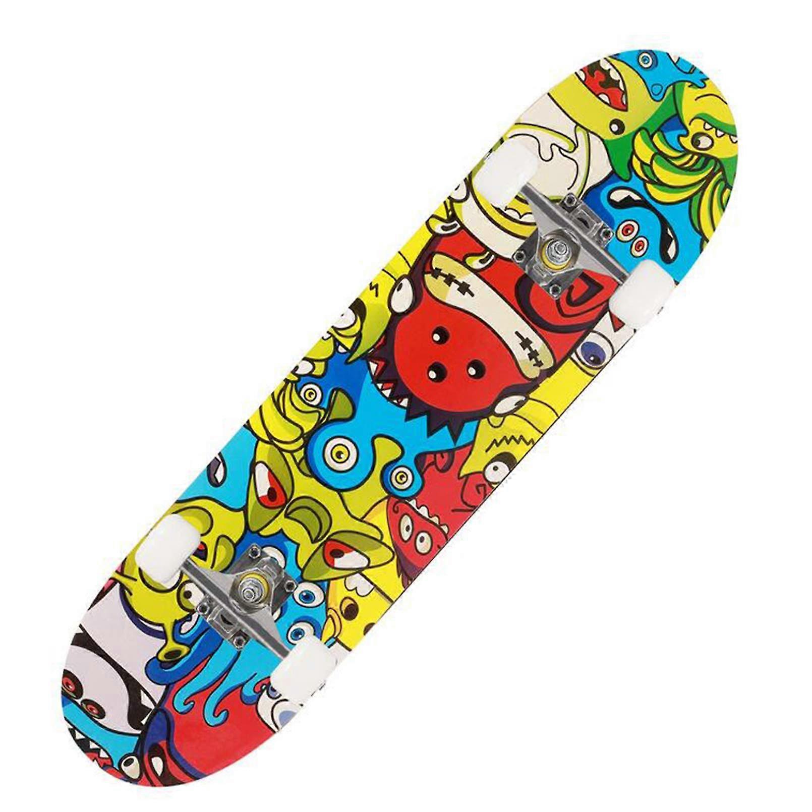 Skateboards for beginners, 31inch skateboard 7 layers maple wood double kick concave for extreme sports and outdoor, F31inch