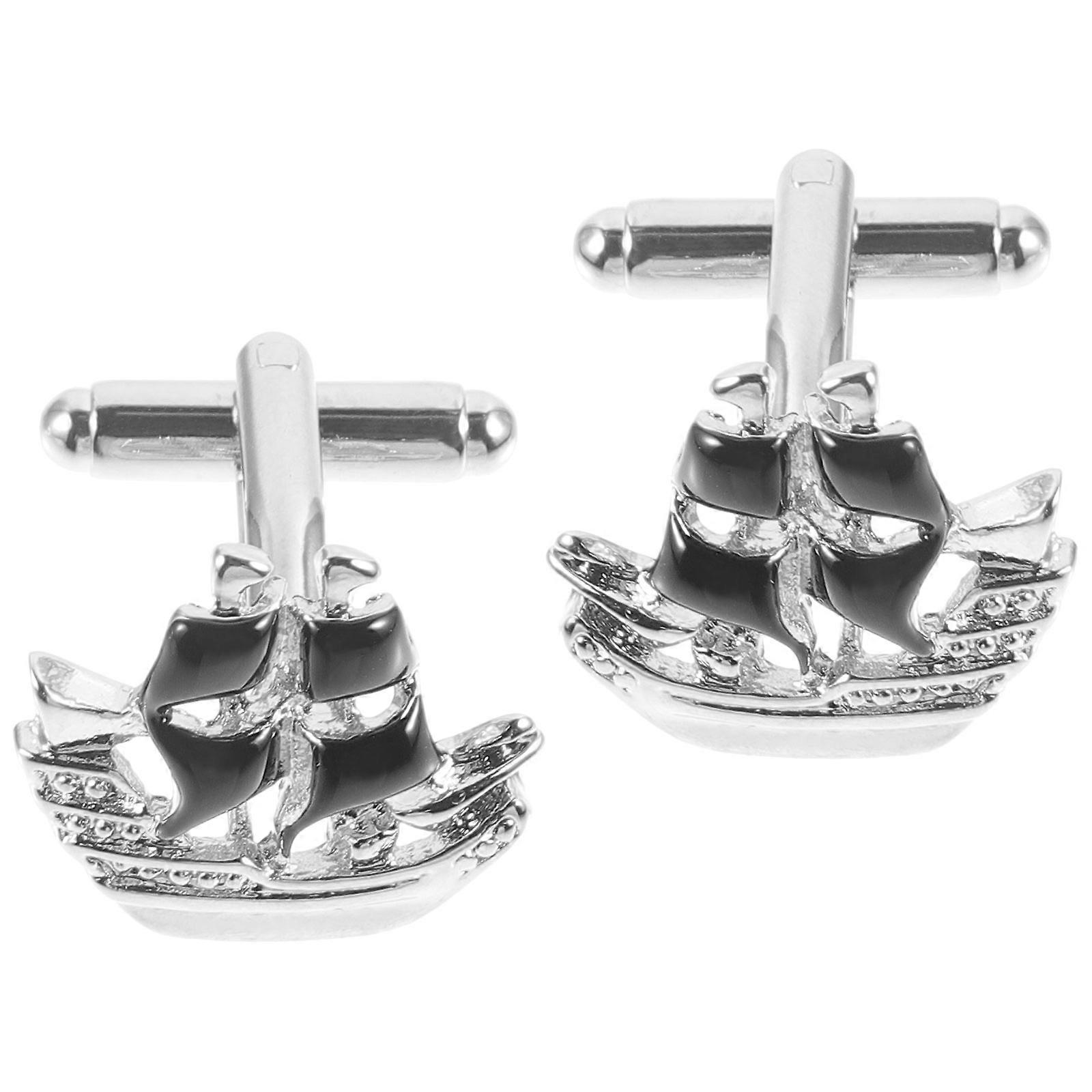 Suit Cufflinks Sailboat Modeling Cufflinks Men Cufflinks Daily Wearing Festival Party 1 Pair
