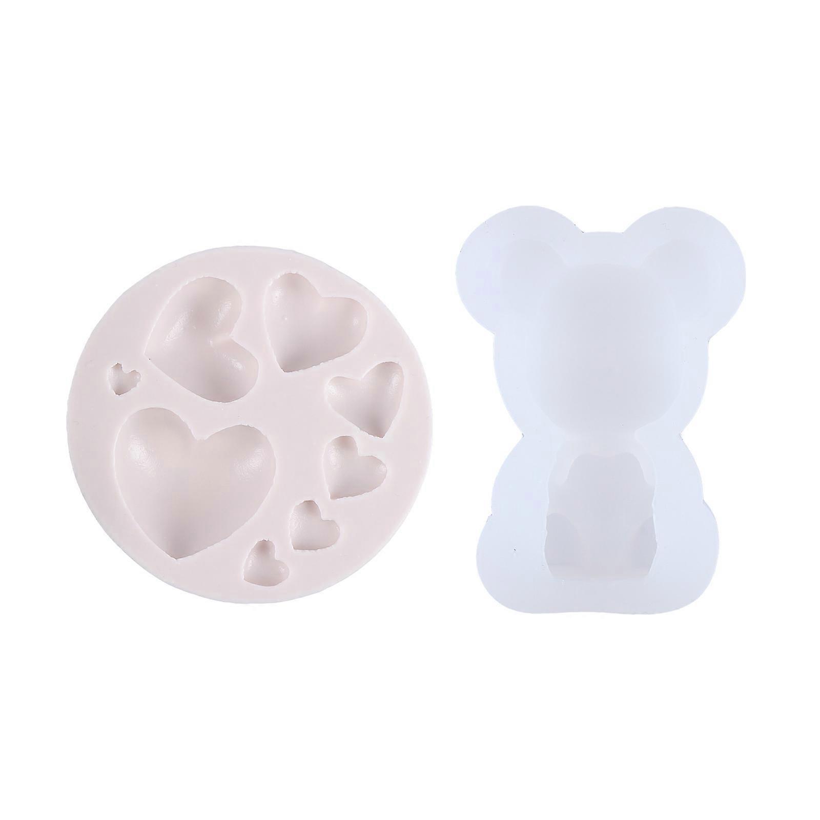 Fondant Molds Valentine Chocolate Mold Heart Ice Mold Home Users Cake Decorating 2Pcs