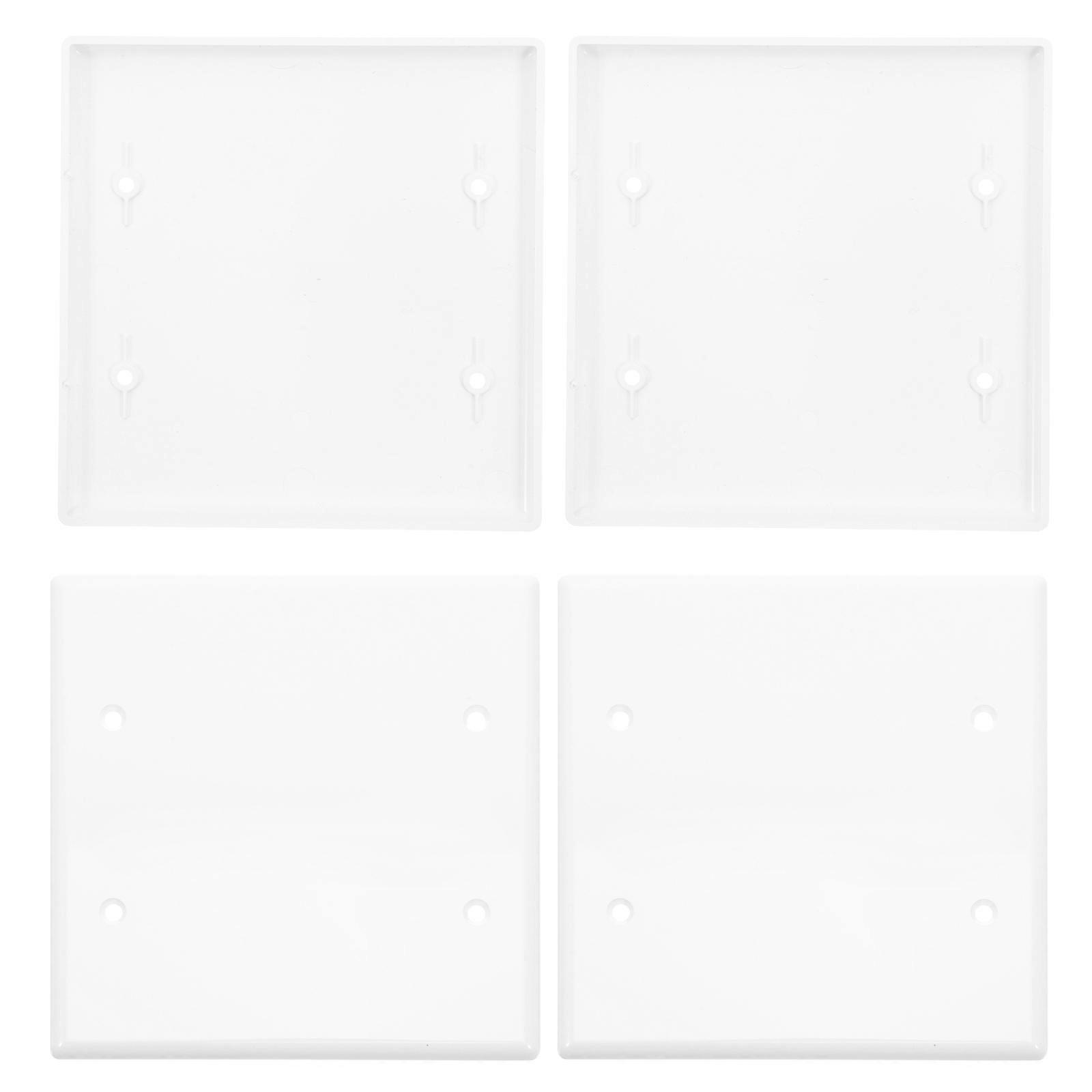 Decorative Electrical Panel Cover White Plug Covers Wall Plate Commercial Users Unbreakable 4Sets