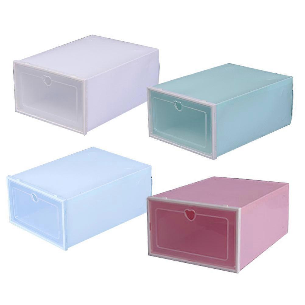 Plastic Storage Case Clamshell-Type Shoe Storage Clear Green Environmental Protection Material Transparent Visual Window 4Pcs
