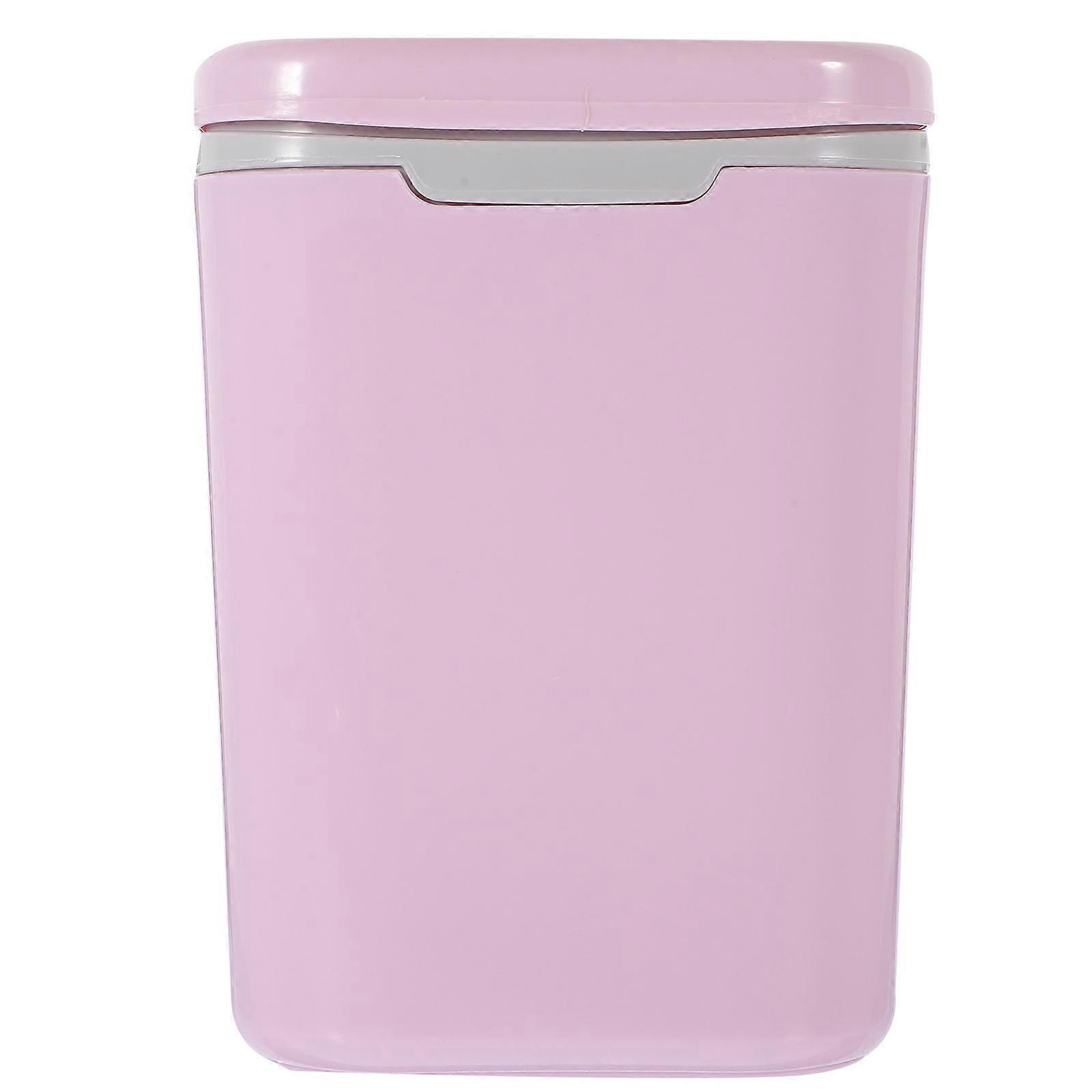 Small Rectangular Trash Can Desktop Wastebasket Office Use Pink 16.50X12.20X12.20CM Trash Storage 1Pcs