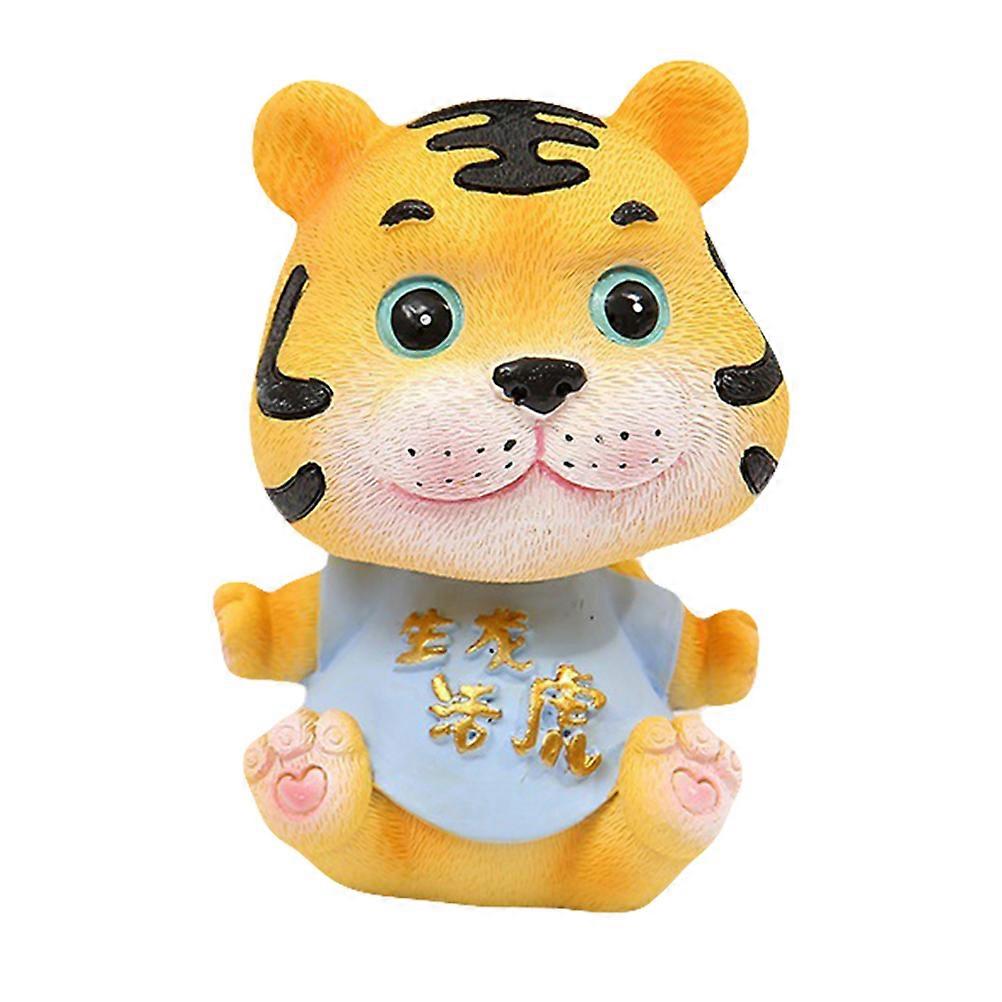 1Pc Tiger Ornament Shaking Head Toy Lovely Tiger Statue Ornament for Car Decor