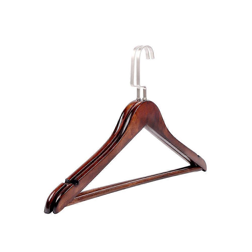 Solid Wood Hanger Non Slip Clothes Support Hook Home Use 2Pcs