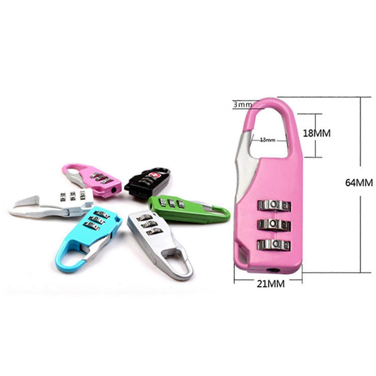 Padlock 3 Digit Pad Combination Lock Mini Zinc Alloy Tool for Suitcase Drawer ToolboxBlack 