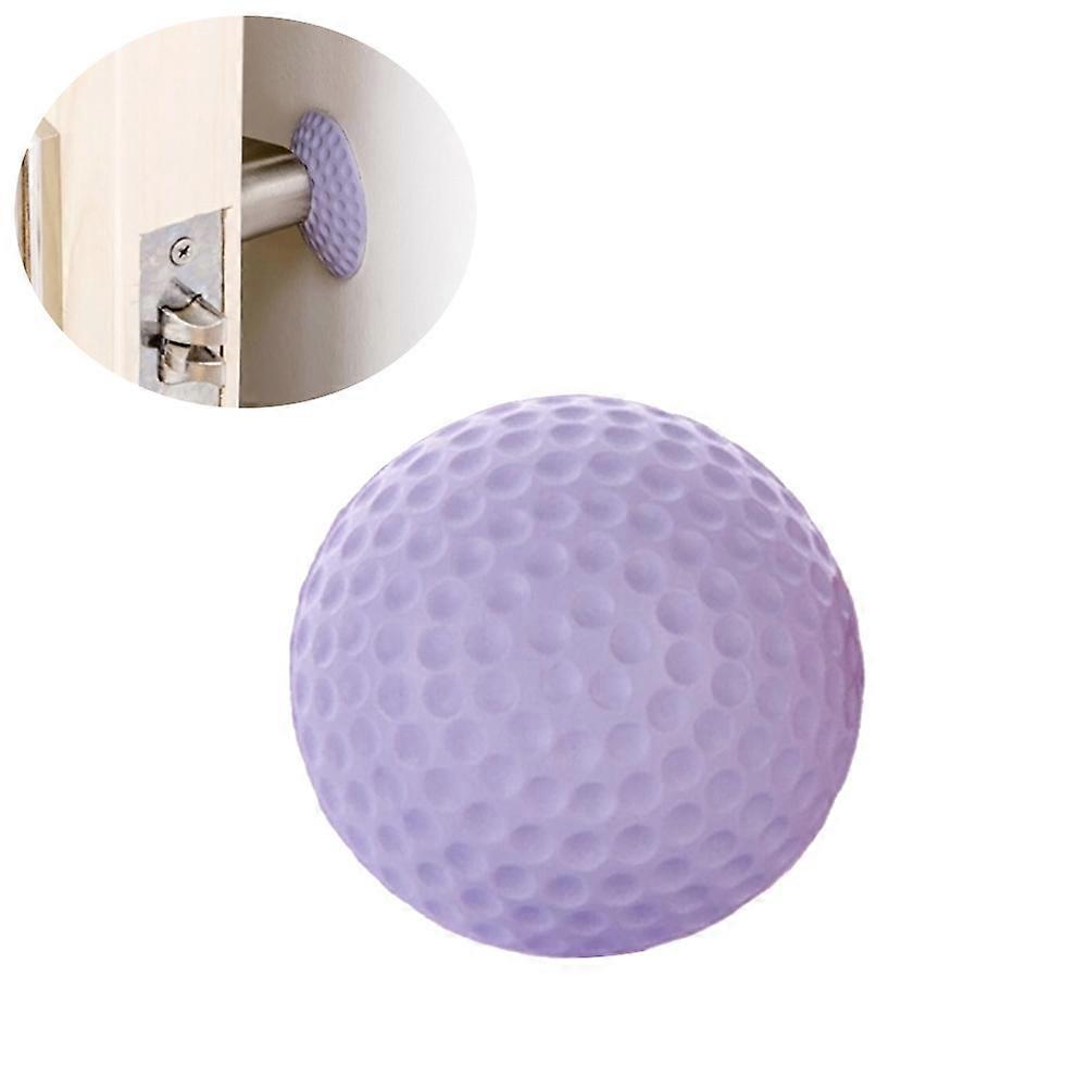 Noise Reduction Rubber Door Knob Stopper Round Shape Purple Color for Home Use and Furniture 1Set