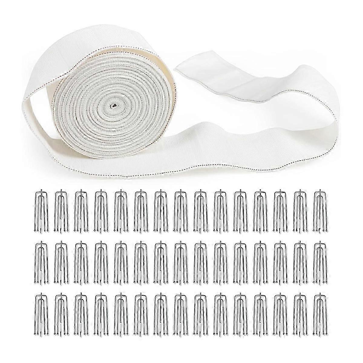 커튼 주름 테이프, 10미터/11야드 커튼용 주름 테이프, 30개 4갈래 커튼 주름