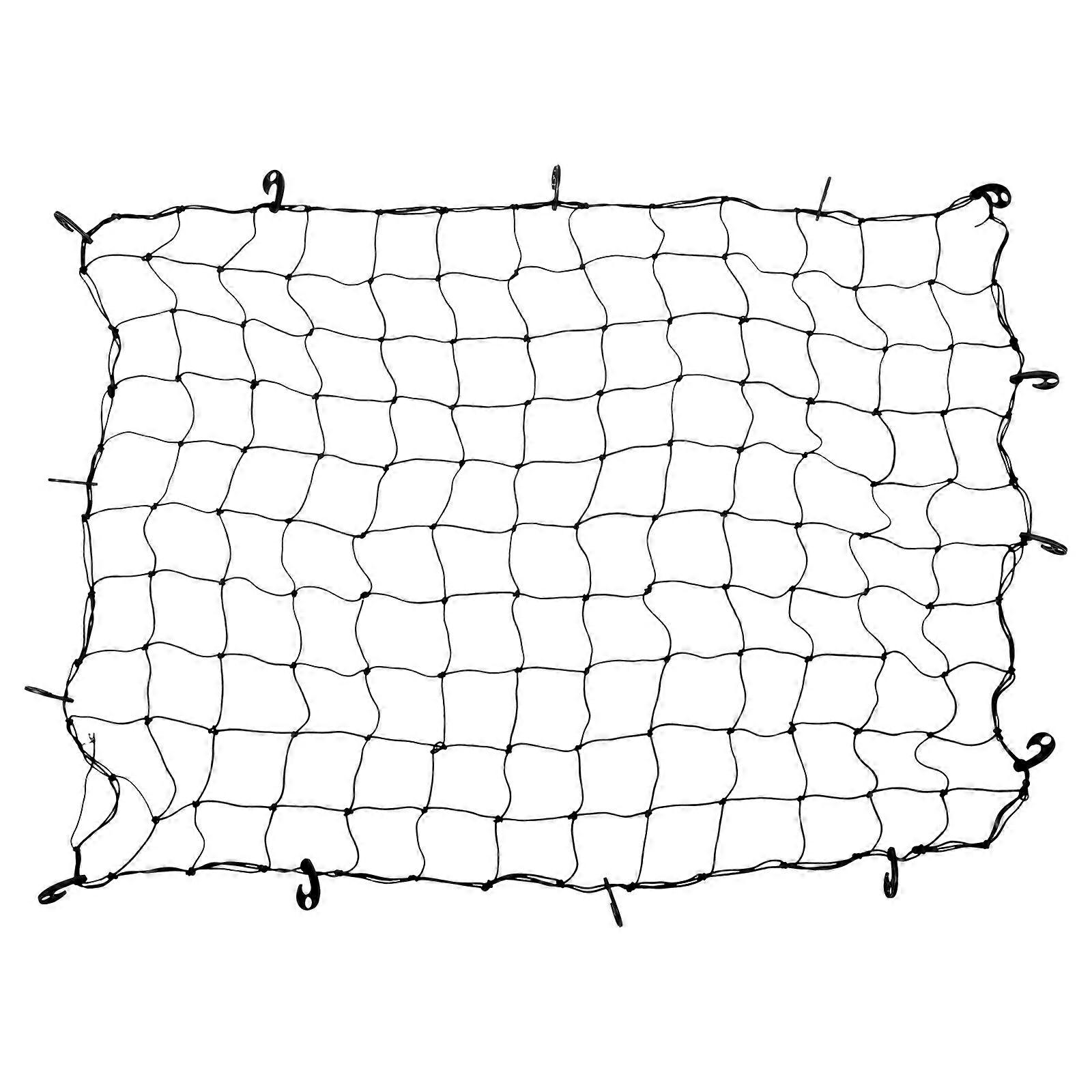 Cargo Net for Roof Luggage Net for Transportation Knot Grid Shape Elasticity 195.00X150.00X0.50CM Black 1Set