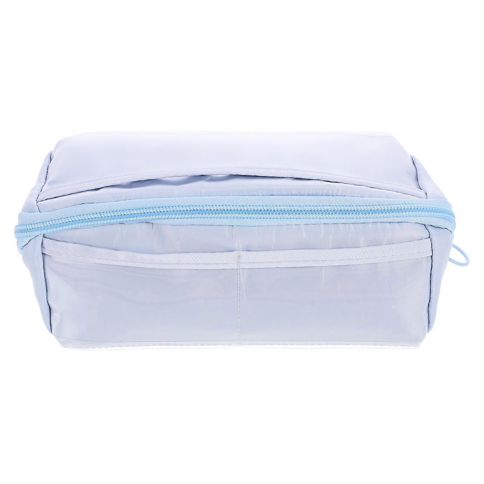Compartment Stationery Storage Bag Rectangular Blue 22.00X9.00X9.00CM 1Set