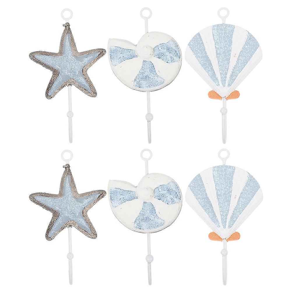 Bathroom Hook Coat Hooks Decorative Hooks Mediterranean Style Shaped Hanging Clothes 17.00X9.60X2.00cm Resin 2Set