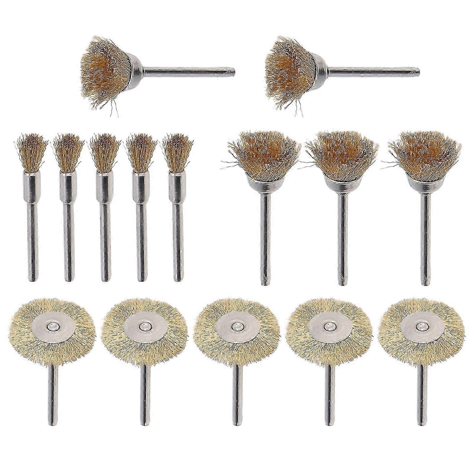 15 Stück Messing-Speichenräder Metallschleifen Rotationswerkzeug T-Form Stiftform Schüsselform Pinsel