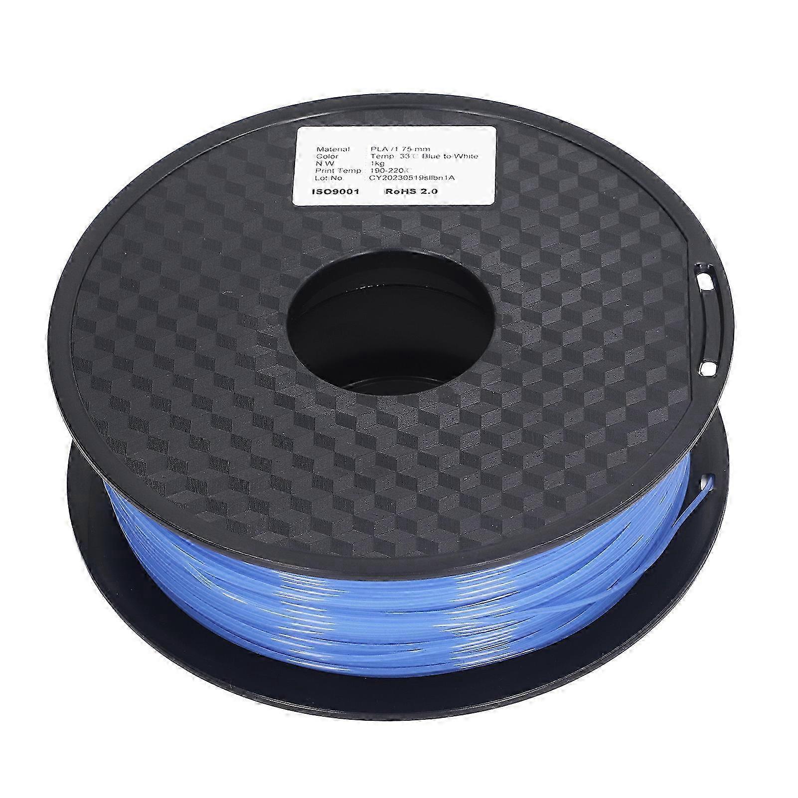 3D-Druckmaterial 1,75 mm PLA Filament Blau zu Weiß Farbwechselmaterial Filament